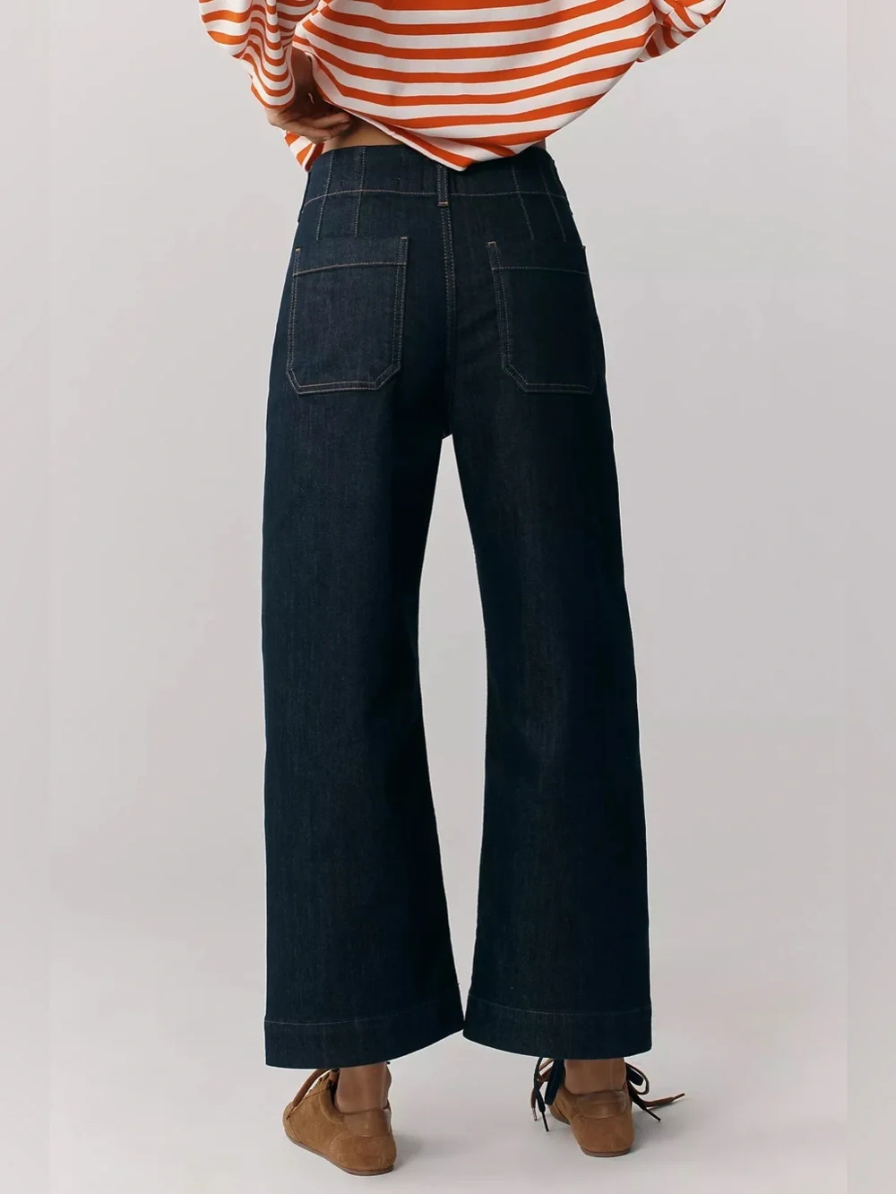 Maeve Colette High-Rise Wide-Leg Cropped Jeans SZ 28 - Picture 3 of 10
